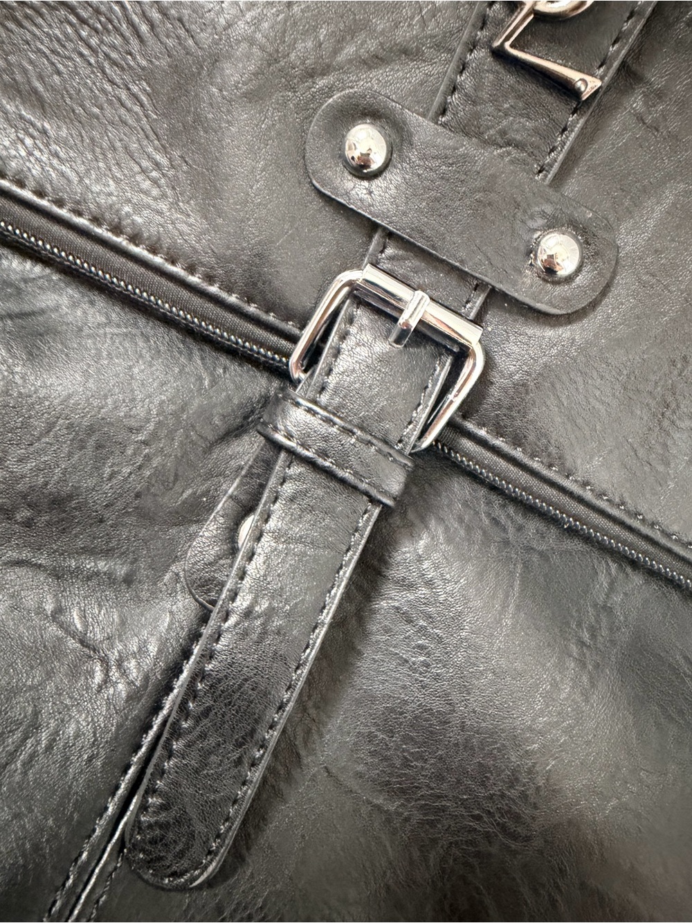 YSL inspired-  Black Flap Backpack with Silver YSL Accent - Picture 3 of 9